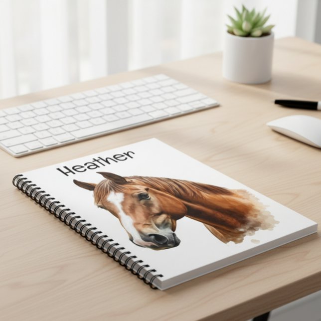 Cuaderno Retrato de caballo personalizado (Subido por el creador)