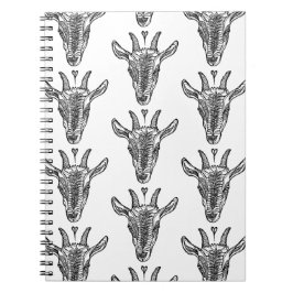 Cuaderno Retrato de cabra con bloc de notas de foto en espi