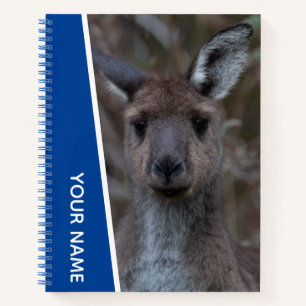 Cuaderno Retrato de canguro bebé joey Australia, Azul