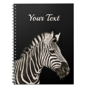 Cuaderno Retrato de cebra mate sobre nombre personalizado n
