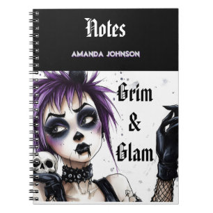 Cuaderno Retrato de Chica Gótica - Siniestro y Glamuroso