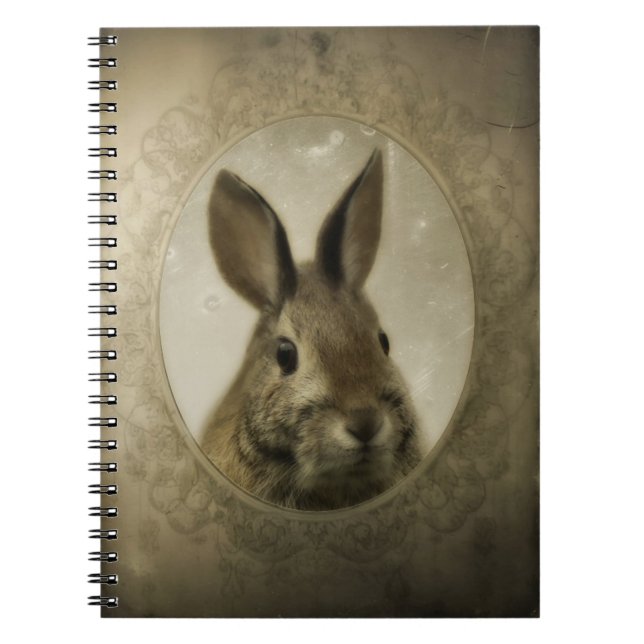 Cuaderno Retrato de conejo vintage (Frente)