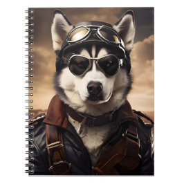 Cuaderno Retrato de cosecha del aviador Husky siberiano WI