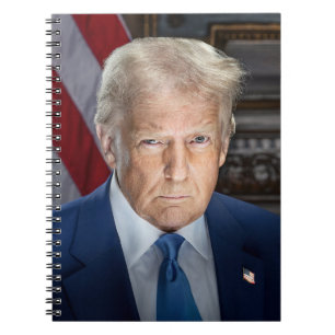 Cuaderno Retrato de Donald Trump, presidente de Estados Uni