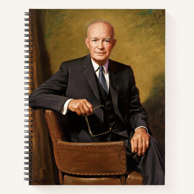 Cuaderno Retrato de Dwight Eisenhower Presidente de la Casa (Anverso)