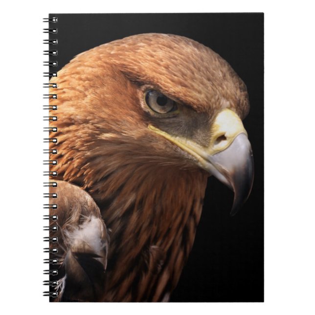 Cuaderno Retrato de Eagle aislado en negro (Frente)