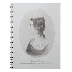 Cuaderno Retrato de Emily Bronte (1818-48) grabado por Wal