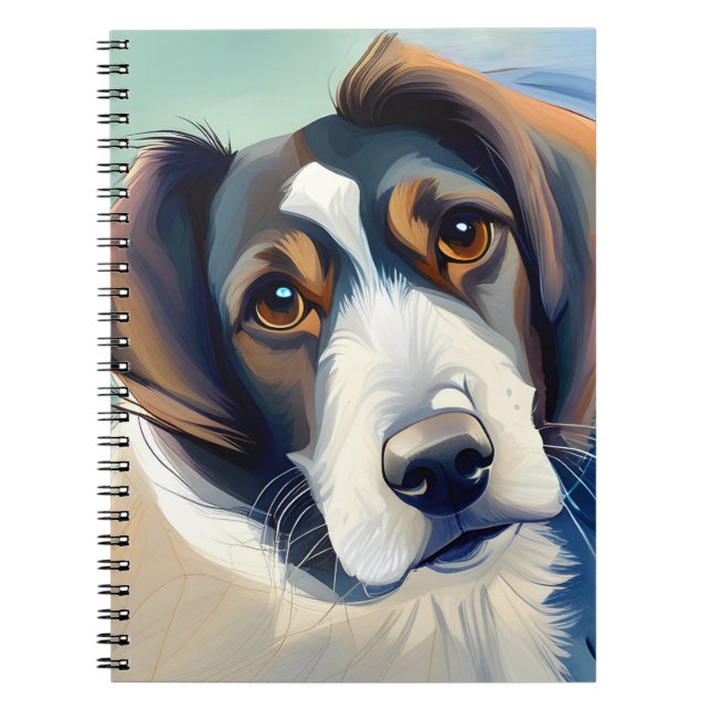 Cuaderno Retrato De Esbozo De Perro Cute (Frente)
