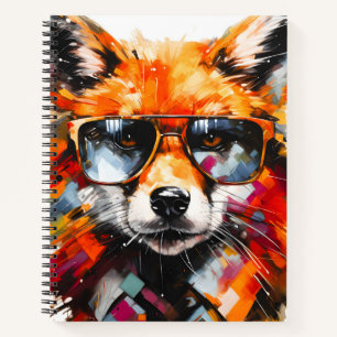 Cuaderno Retrato de gafas de sol de zorro animal abstracto 