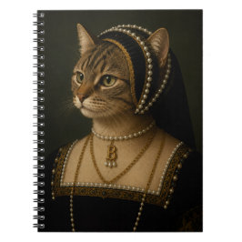 Cuaderno Retrato de gato de Ana Bolena - Reina Tudor Renaci