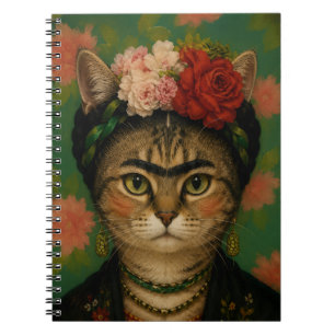 Cuaderno Retrato de gato de Frida Kahlo, impresión de arte
