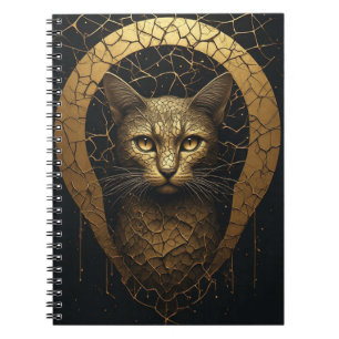 Cuaderno Retrato de gato elegante con líneas de reparación