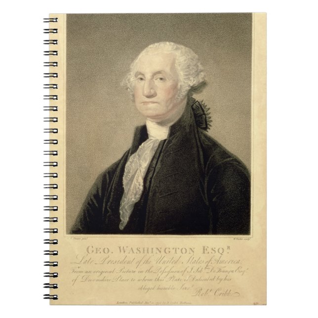 Cuaderno Retrato de George Washington, grabado por (Frente)