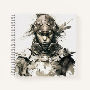 Cuaderno Retrato de guerrero pintando aventura histórica