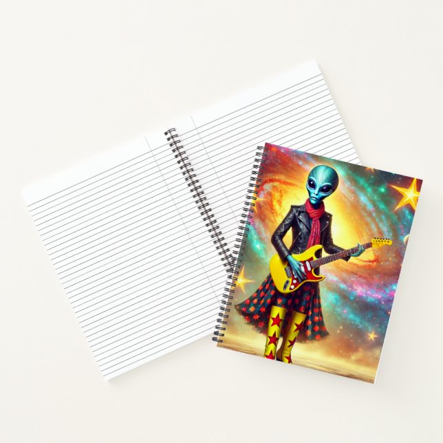 Cuaderno Retrato de guitarra alienígena eléctrica (Interior)