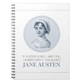 Cuaderno Retrato de Jane Austen y cita para leer
