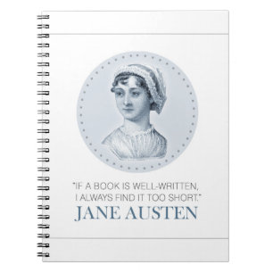 Cuaderno Retrato de Jane Austen y cita para leer