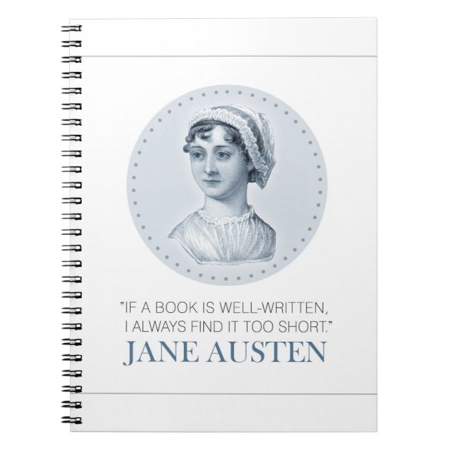 Cuaderno Retrato de Jane Austen y cita para leer (Frente)