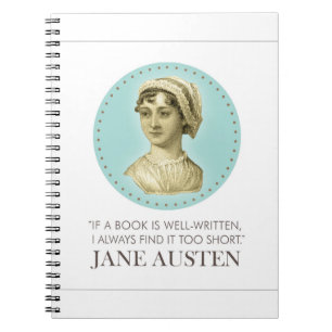 Cuaderno Retrato de Jane Austen y cita para leer