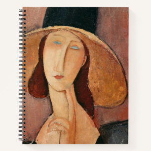 Cuaderno Retrato de Jeanne Hebuterne en un gran gorra