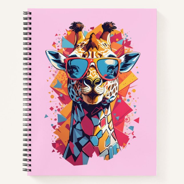 Cuaderno Retrato de jirafa al estilo graffiti-58567 (Anverso)