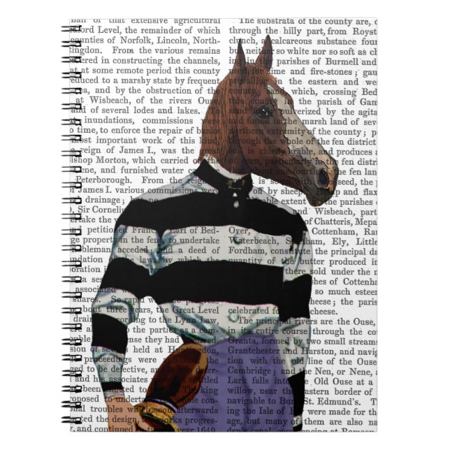 Cuaderno Retrato de jockey sobre Carreras de caballo (Frente)
