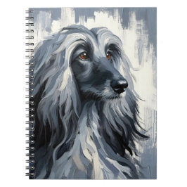 Cuaderno Retrato de Lebrel Afgano Gris