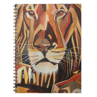 Cuaderno Retrato De León En Estilo De Arte Geométrico