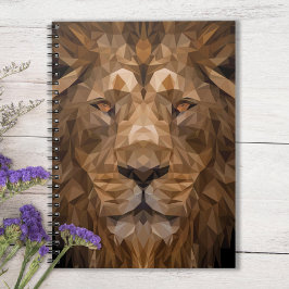 Cuaderno Retrato de león geométrico
