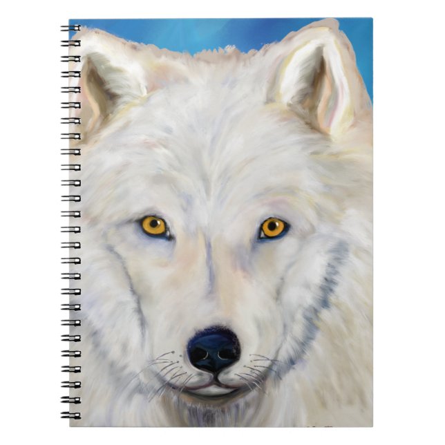 Cuaderno Retrato de lobo blanco (Frente)