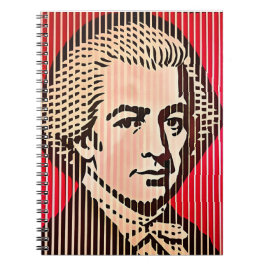 Cuaderno Retrato de Mozart en estilo de ilusión óptica BAUH