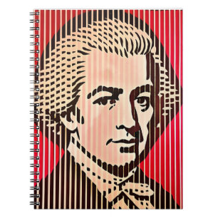 Cuaderno Retrato de Mozart en estilo de ilusión óptica BAUH