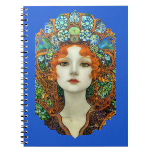 Cuaderno Retrato de mujer hermosa con estilo de vidrio manc