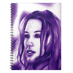 Cuaderno Retrato de mujer morada original arte