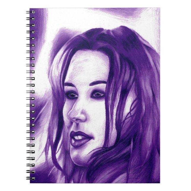 Cuaderno Retrato de mujer morada original arte (Frente)