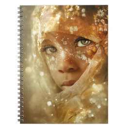 Cuaderno Retrato de niños soñadores | Mirada de velo dorado