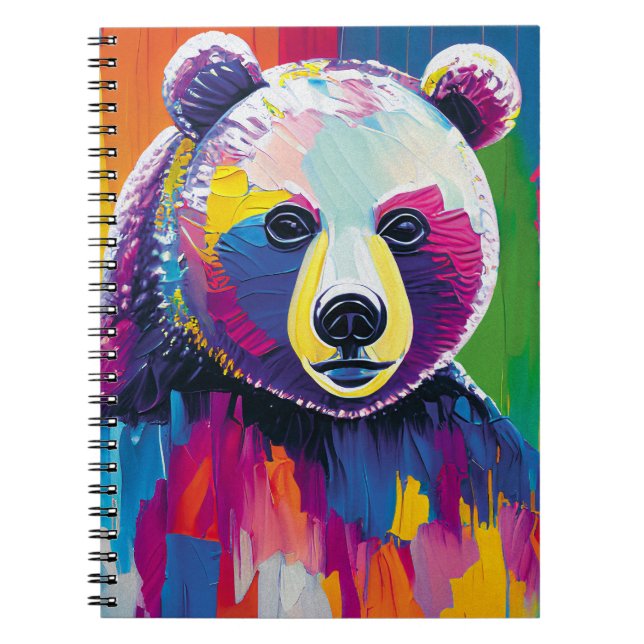 Cuaderno Retrato de oso colorido (Frente)