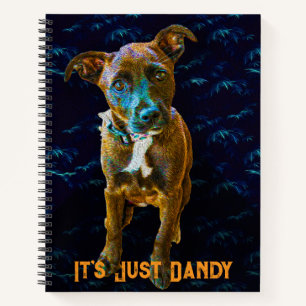 Cuaderno Retrato de perro de arte pop colorido: "Es simplem