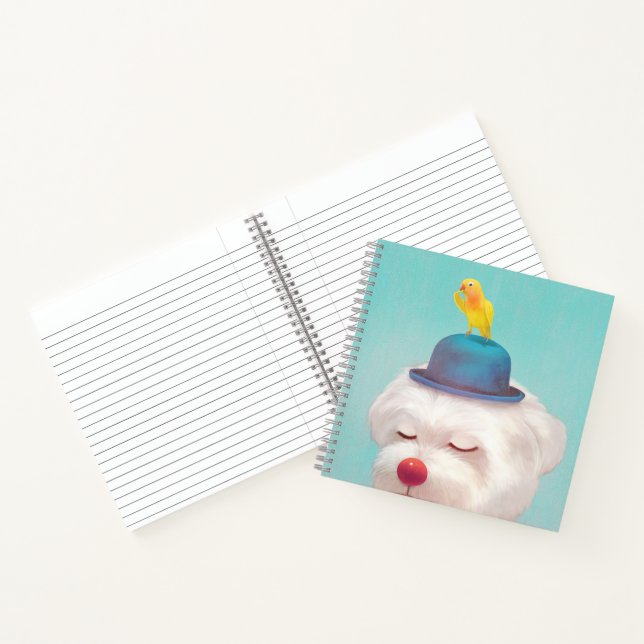 Cuaderno Retrato de perro de payaso meditativo (Interior)