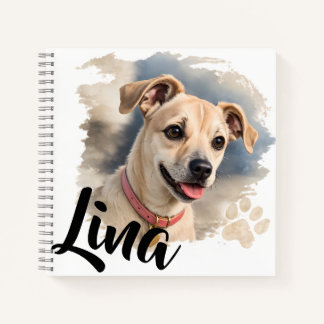 Cuaderno Retrato de perro en acuarela con pincelada artísti