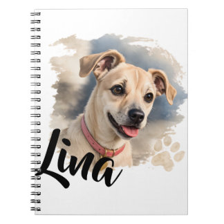 Cuaderno Retrato de perro en acuarela con pincelada artísti