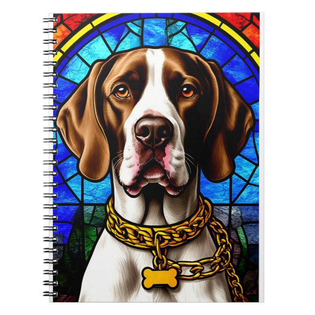 Cuaderno Retrato de Perro en Vidrio Pintado (Frente)