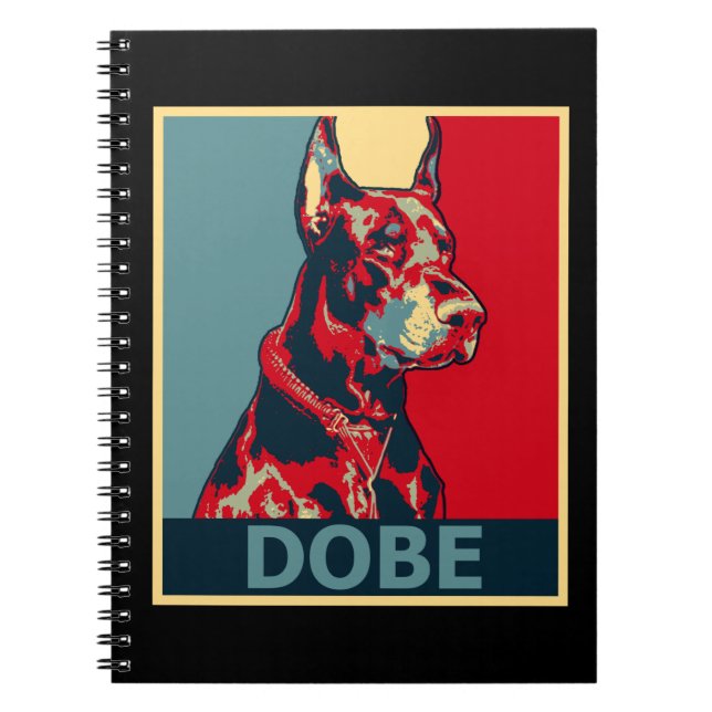 Cuaderno Retrato de perro estético Doberman estilo Dobe Hop (Frente)