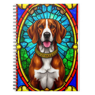 Cuaderno Retrato de perro regio con marco de oro lujoso