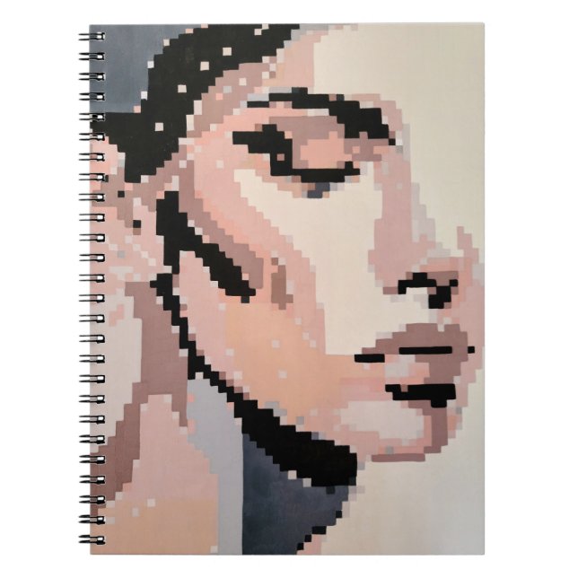 Cuaderno Retrato de Pixel Pastel de Serenidad (Frente)