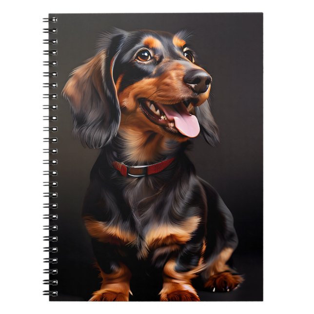 Cuaderno Retrato de realismo de Dachshund vertical (Frente)