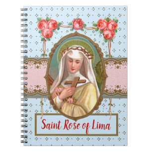 Cuaderno Retrato de Santa Rosa cubierto de rosas (M 024a)