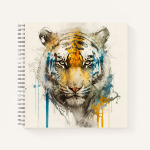 Cuaderno Retrato de tigres pintura animal vida silvestre al