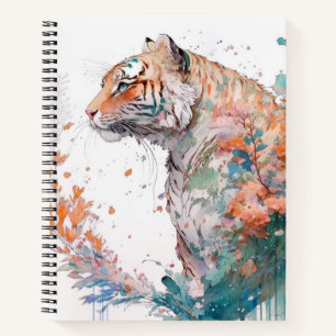 Cuaderno Retrato de tigres pintura animal vida silvestre al