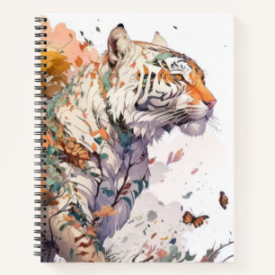 Cuaderno Retrato de tigres pintura animal vida silvestre al
